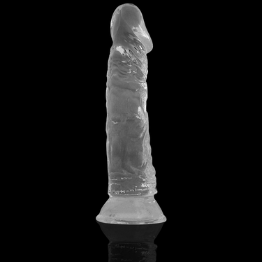 Dildo Trasparente con Base Ventilante per Imbracature, 19 cm